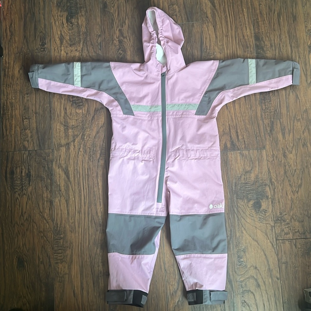 Oaki one piece rain suite, lavender color, size 4T